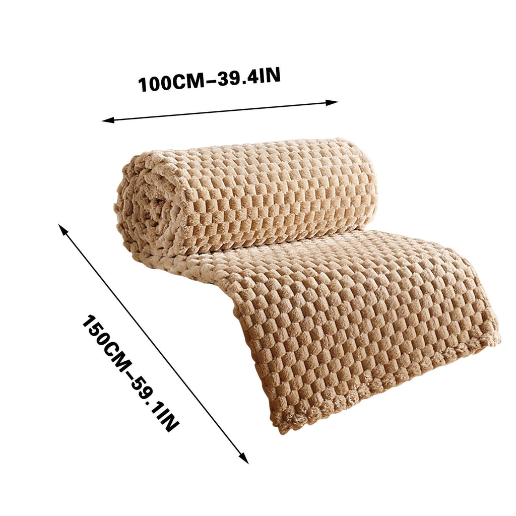 Chunky Knit Blanket Throw, Waffle Throw Blanket Waffle Cable Knit Throw for Couch, Stylish Cozy Soft Rope Knot Crochet Blanket for Home Decor, Beige Linen, 59.1*39.4In, Brown