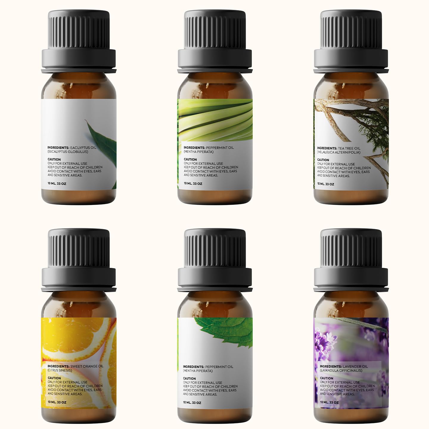 Aromatherapy Essential Oils Set – 6 Pack (10ml) of Pure Oils | Relaxing Blends of Lavender, Eucalyptus, Peppermint, Tea Tree, Sweet Orange & Lemongrass