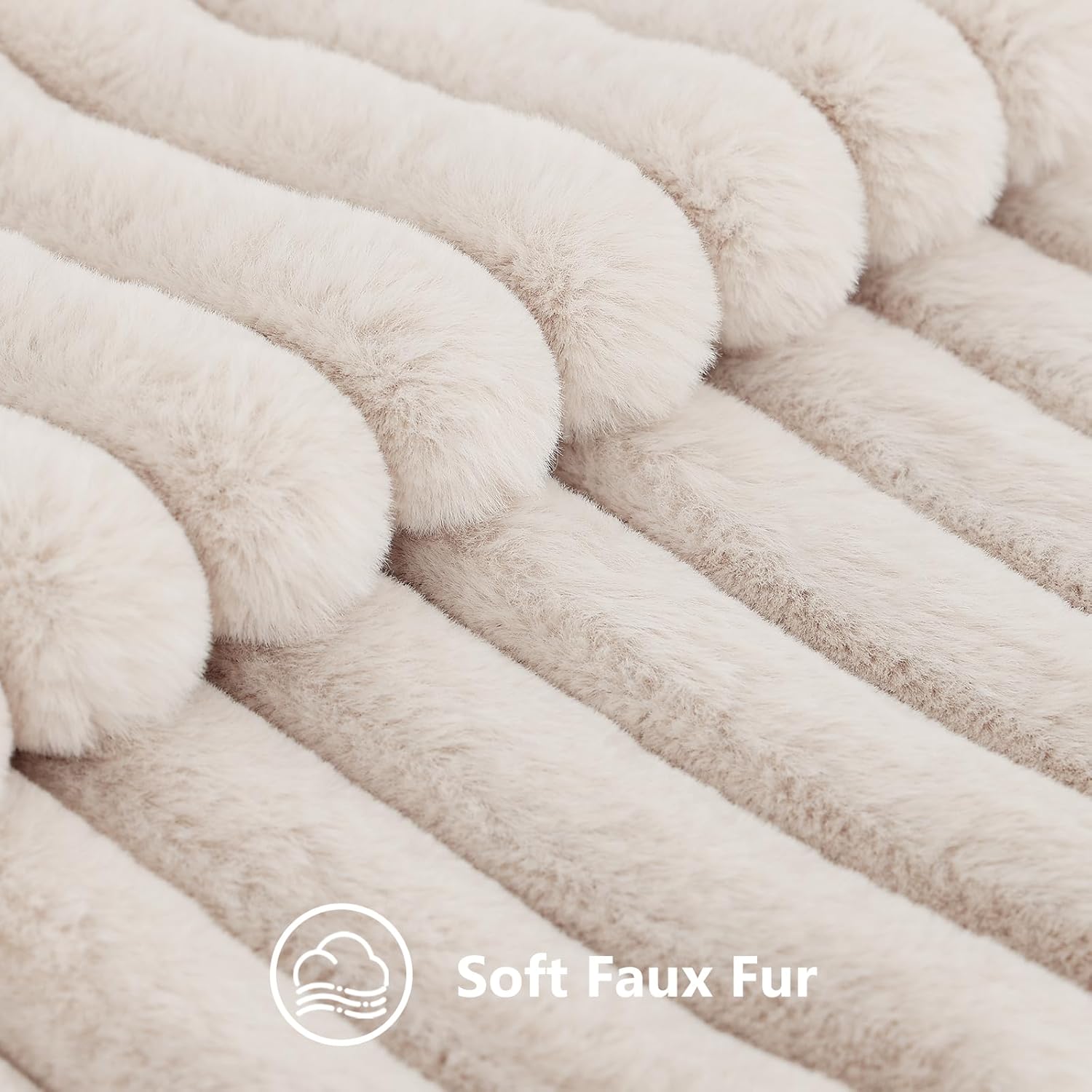 Set of 2 Faux Fur Pillow Covers – 18x18 Plush Decorative Cushions for Sofa, Bed & Living Room 
