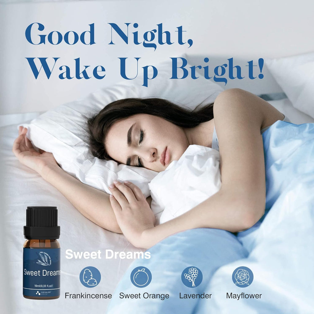 Aromatherapy Essential Oil Blends – 6x10ml Kit for Relaxation, Sweet Dreams, Calm Mind, Immunity & Home Wellness