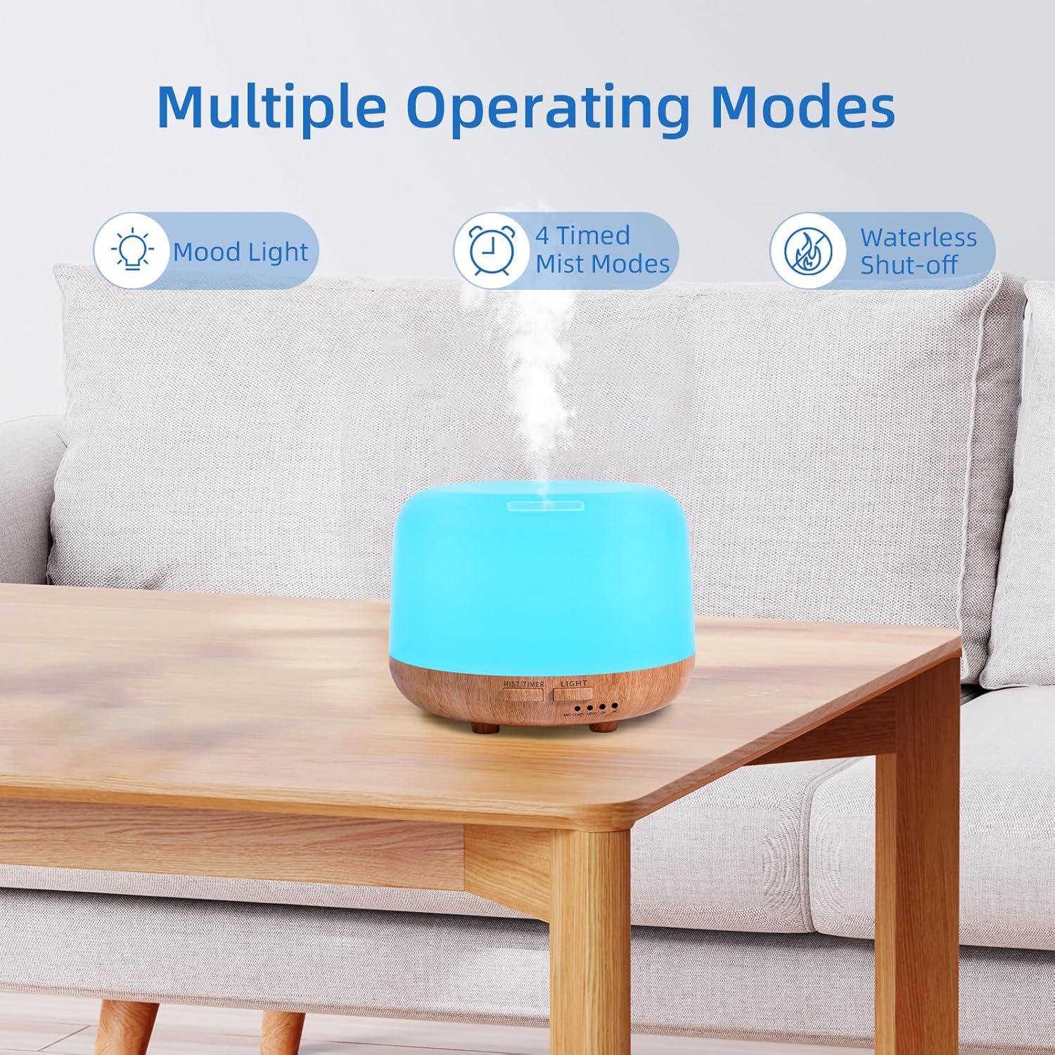 Aromatherapy Essential Oil Home Diffuser with Remote Control, 300ML Large Room Cool Mist Air Humidifier, 8 Hours Quiet Operation, Timer, 7 Colors LED Night Night，Suitable Home,Yoga.